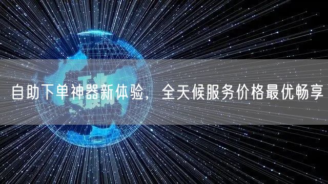 自助下单神器新体验，全天候服务价格最优畅享