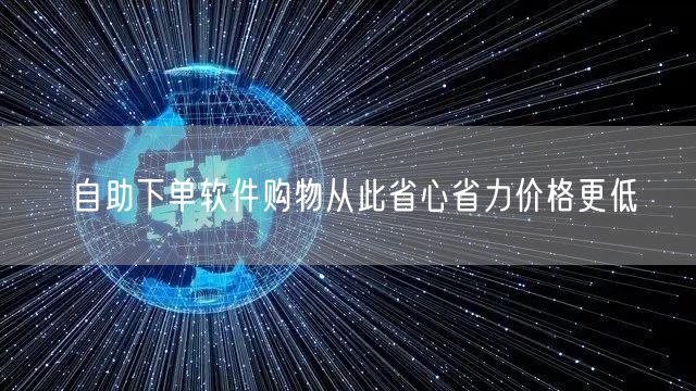 自助下单软件购物从此省心省力价格更低