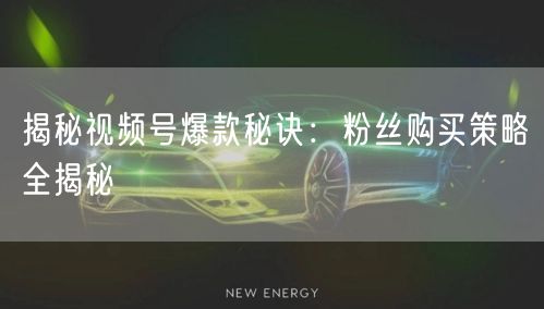 揭秘视频号爆款秘诀:粉丝购买策略全揭秘