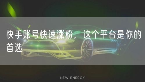 快手账号快速涨粉，这个平台是你的首选